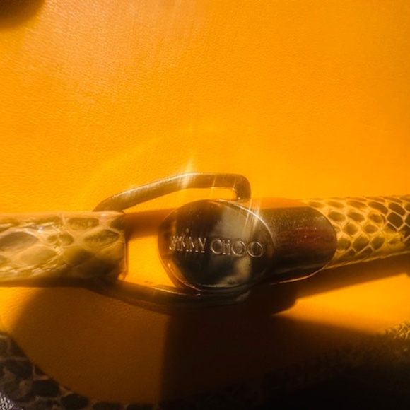 BRAND NEW JIMMY CHOO PYTHON TRIM YELLOW CROSS BODY GOLD CHAIN BAG - Picture 3 of 13